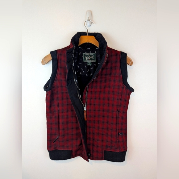 Woolrich Women's Buffalo Plaid Sherpa Vest, Sz M - Picture 1 of 6